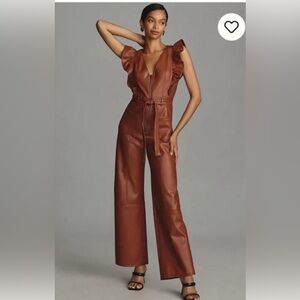 Anthropologie Colette faux leather jumpsuit NWT